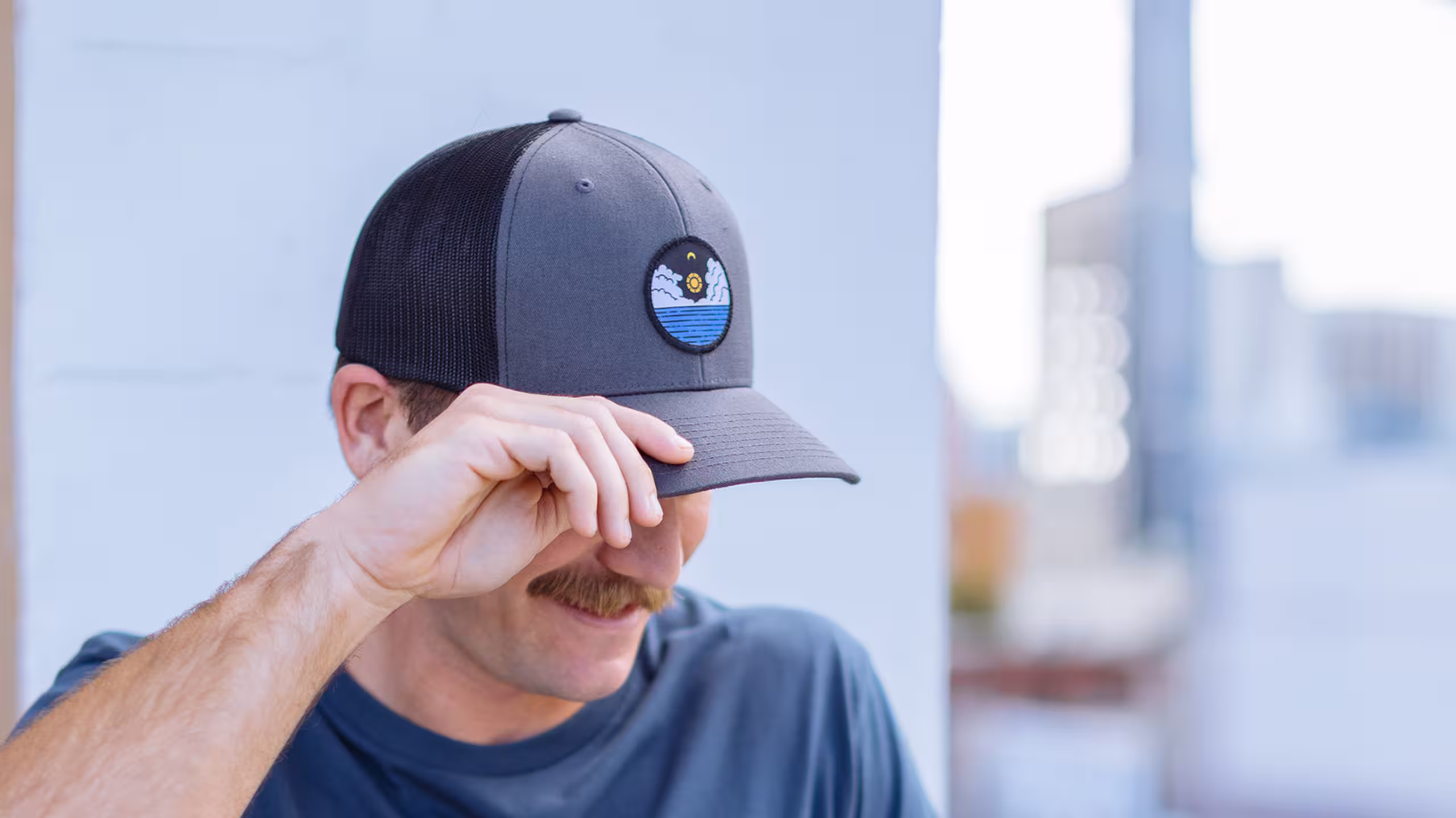 man wearing a trucker hat