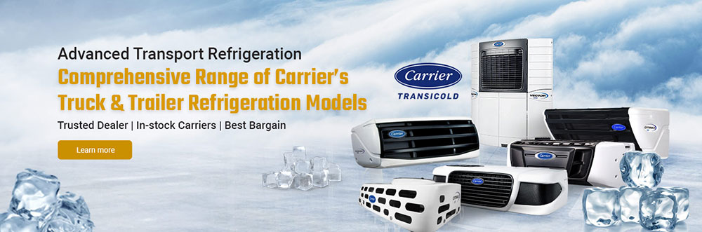 carrier products banner website banner design for transport and commercial refrigeration company